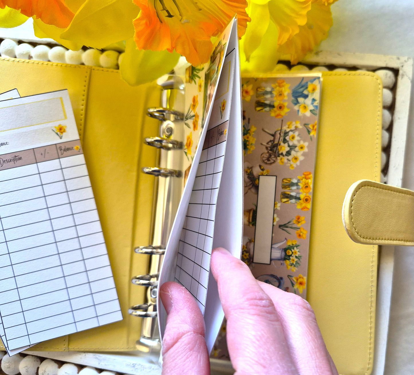 Cash Envelope Tracker Inserts | A6 Envelope Trackers | Cash Envelope Budget System | Daffodil Delight Theme