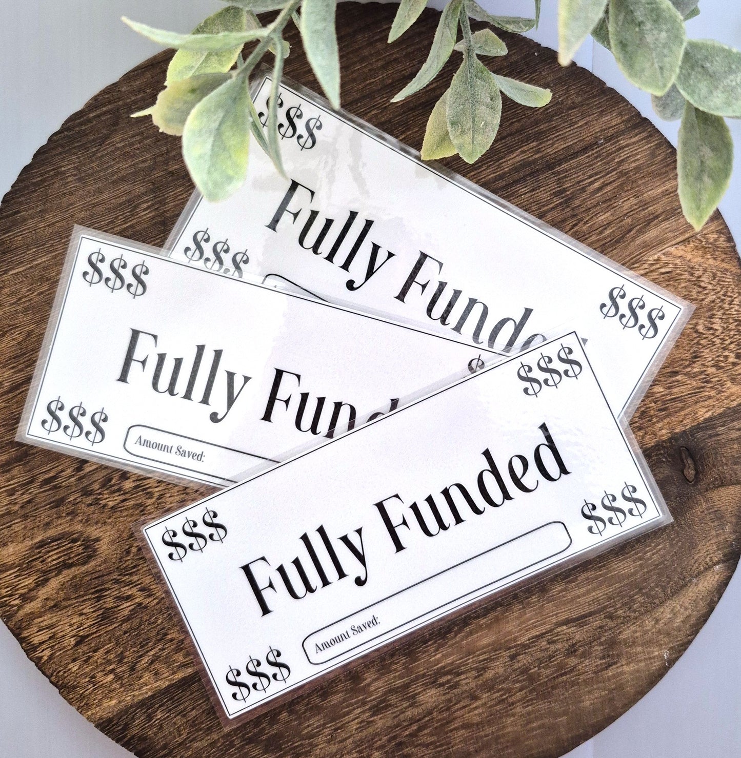 Fully Funded Place Holder, A6 size Laminated Fully Funded Place Holder for A6 cash envelopes