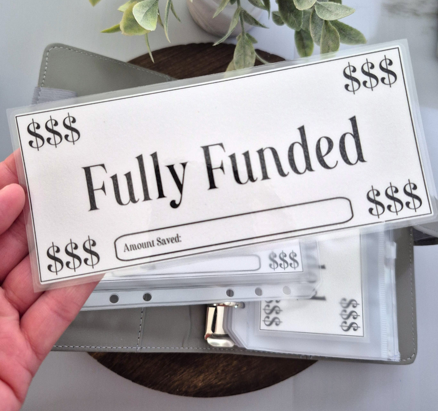 Fully Funded Place Holder, A6 size Laminated Fully Funded Place Holder for A6 cash envelopes