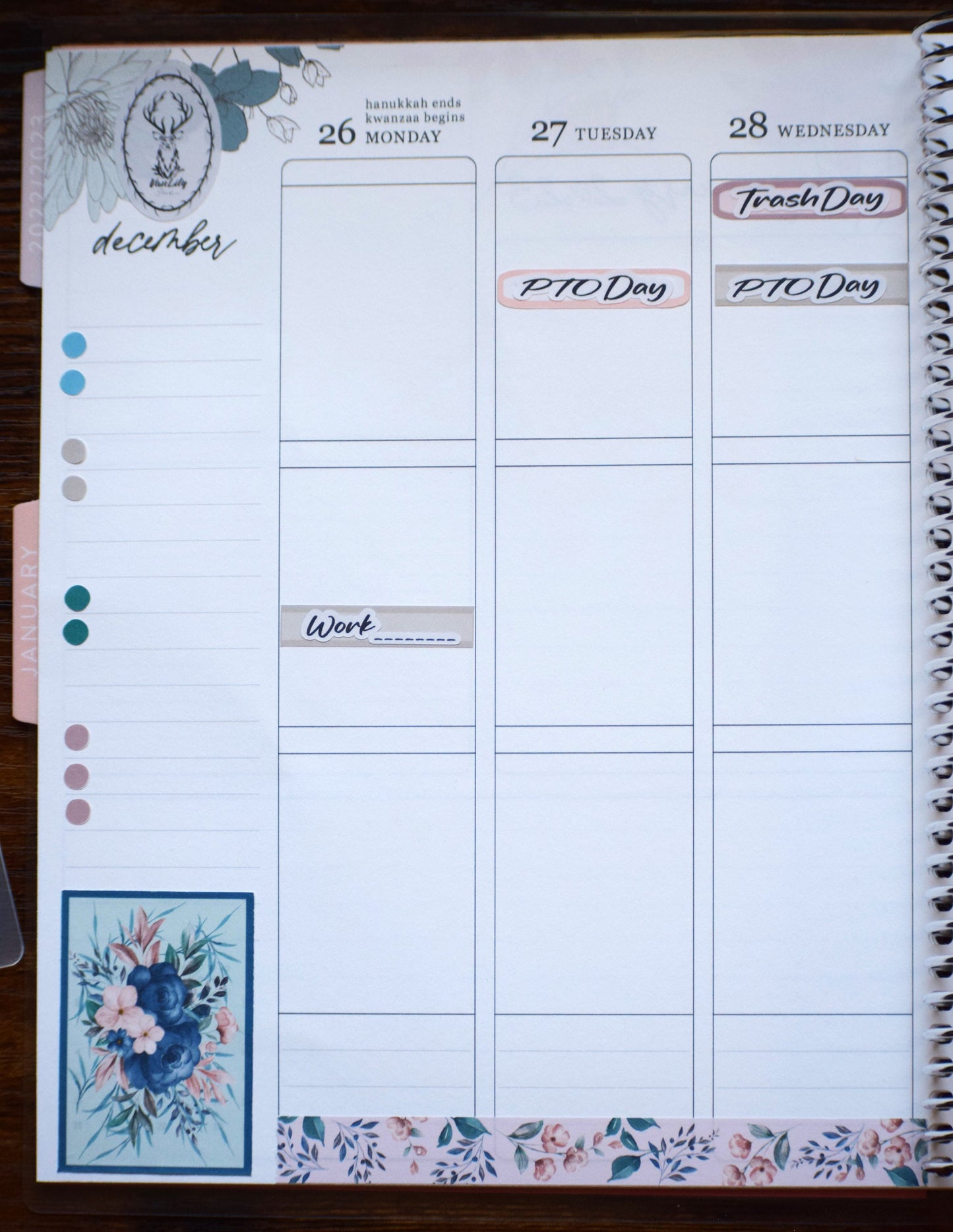 Weekly Planner Sticker Kit, #2 Blue Flowers
