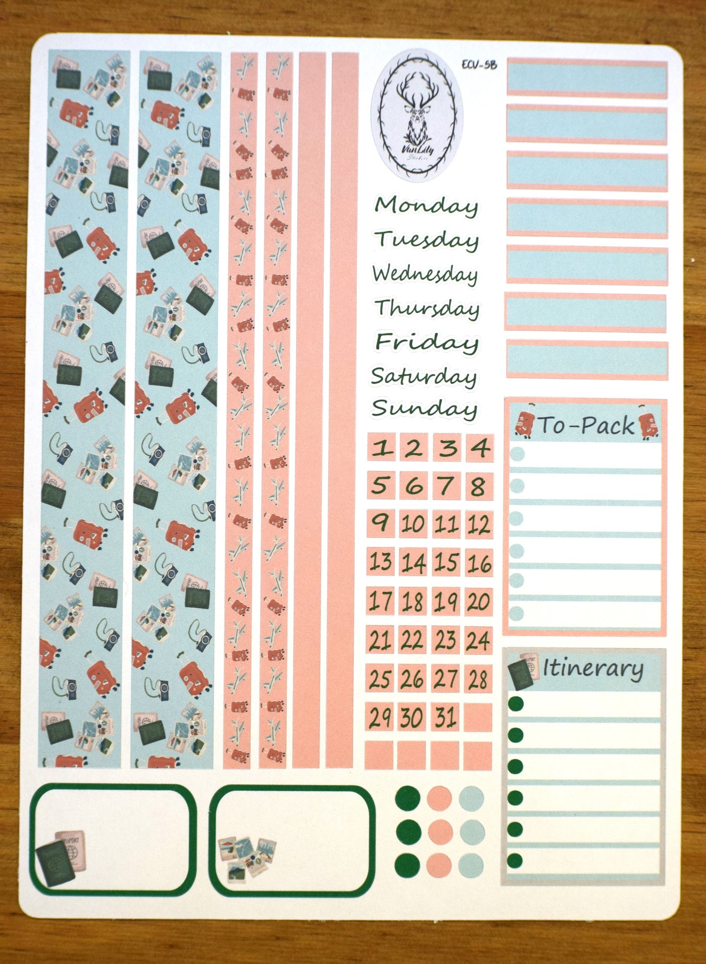 Weekly Planner Sticker Kit, #5 Travel