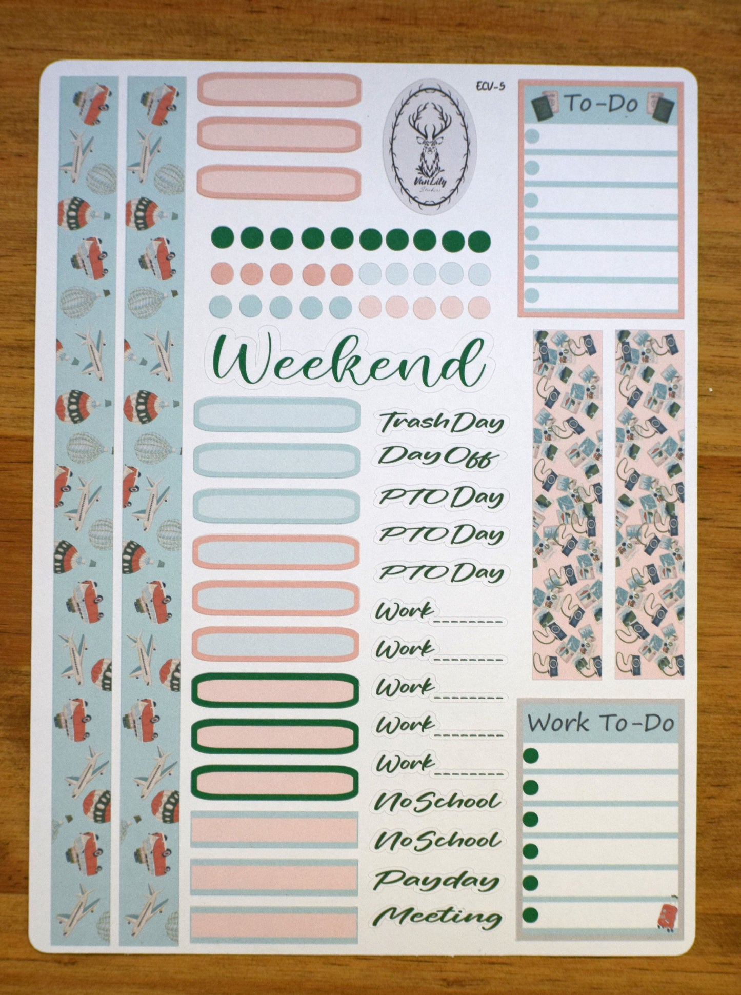 Weekly Planner Sticker Kit, #5 Travel
