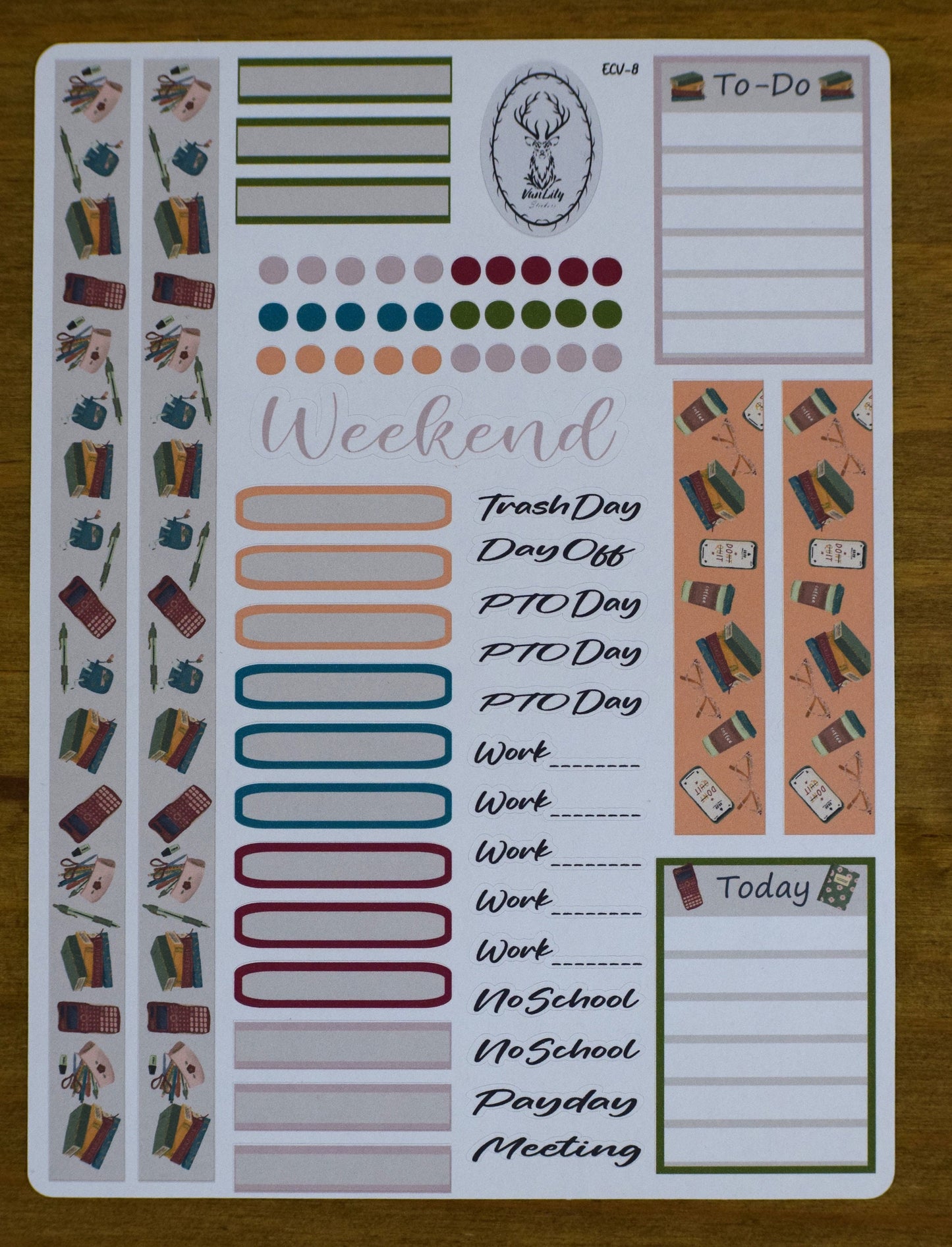 Weekly Planner Sticker Kit, #7 Back To School College