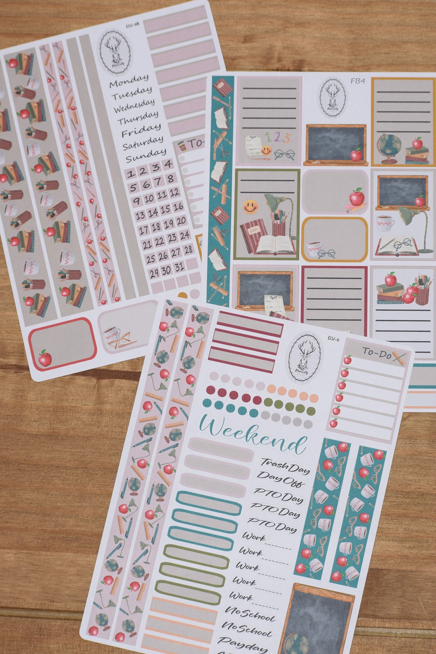 Weekly Planner Sticker Kit, #6 Back to School Teacher