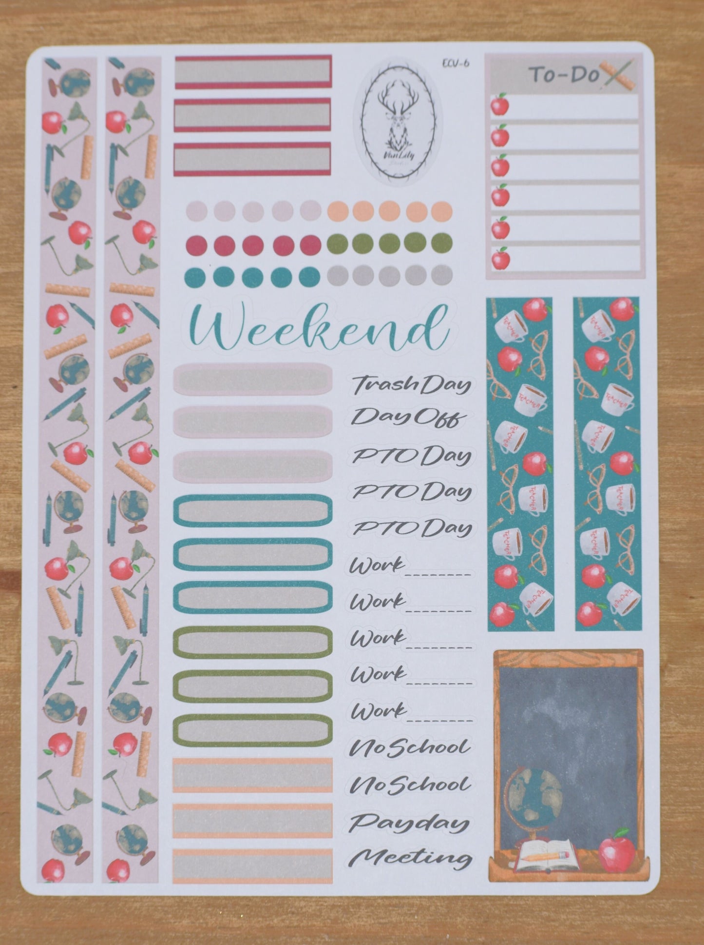 Weekly Planner Sticker Kit, #6 Back to School Teacher