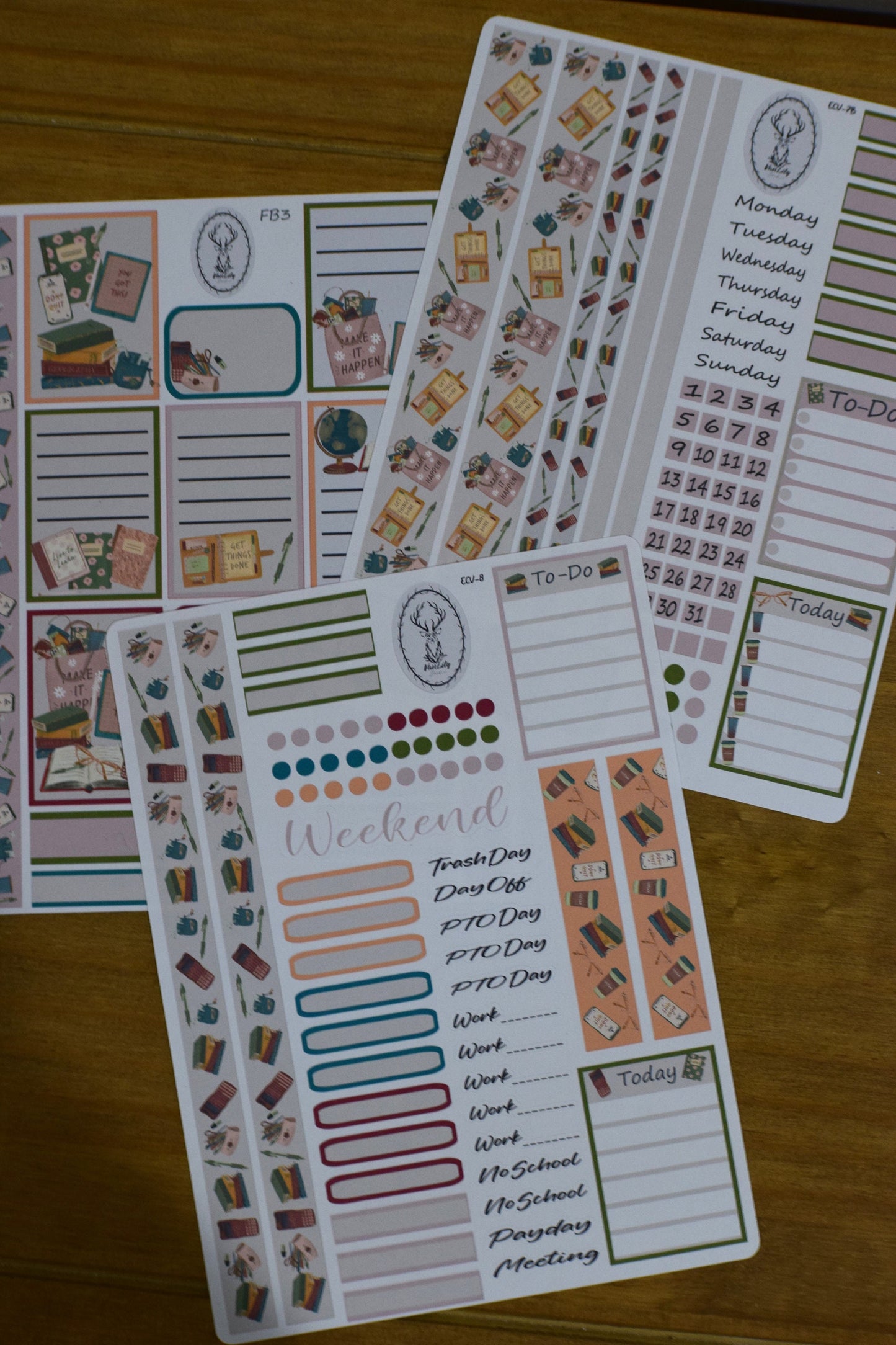 Weekly Planner Sticker Kit, #7 Back To School College