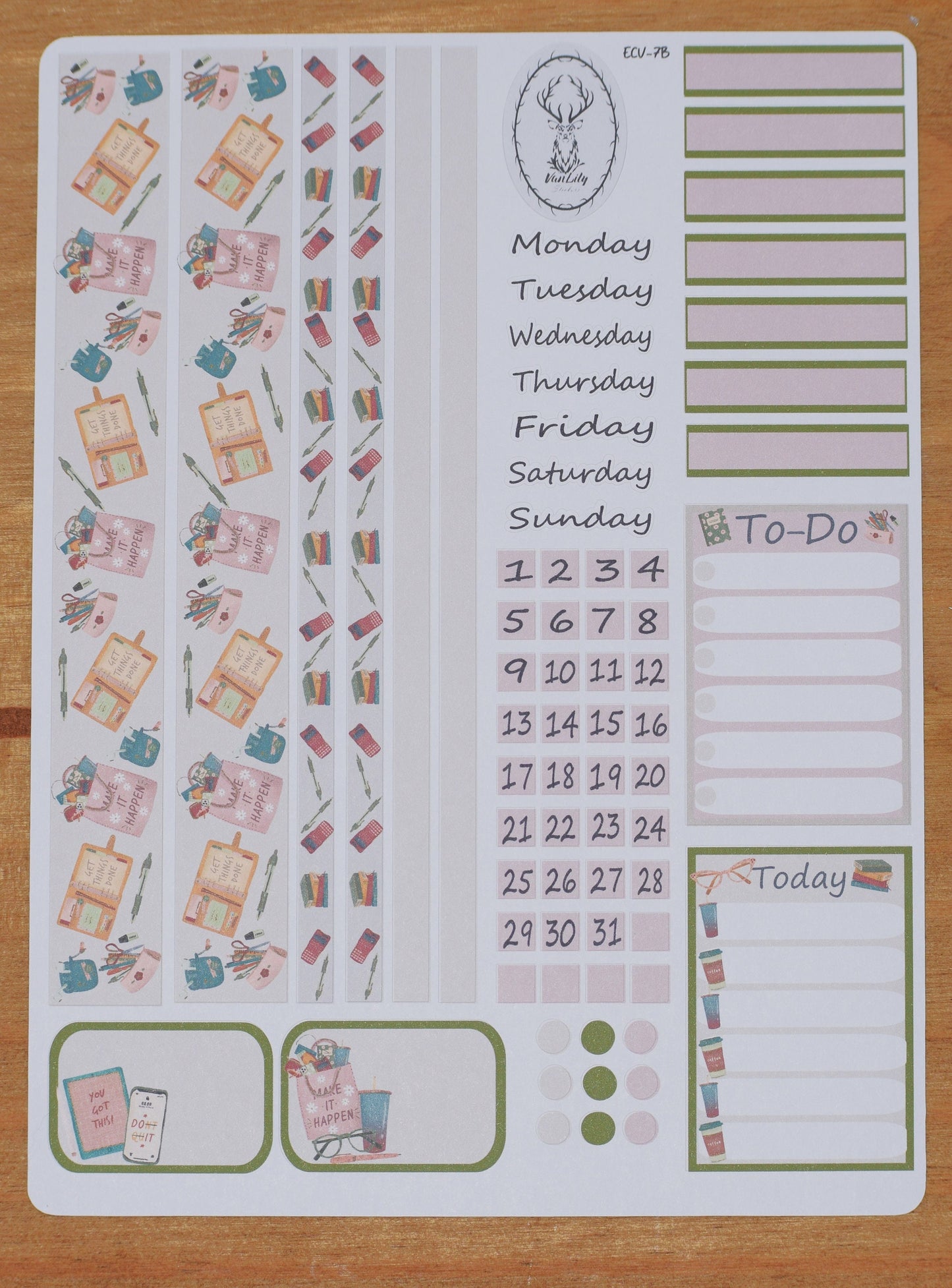 Weekly Planner Sticker Kit, #7 Back To School College