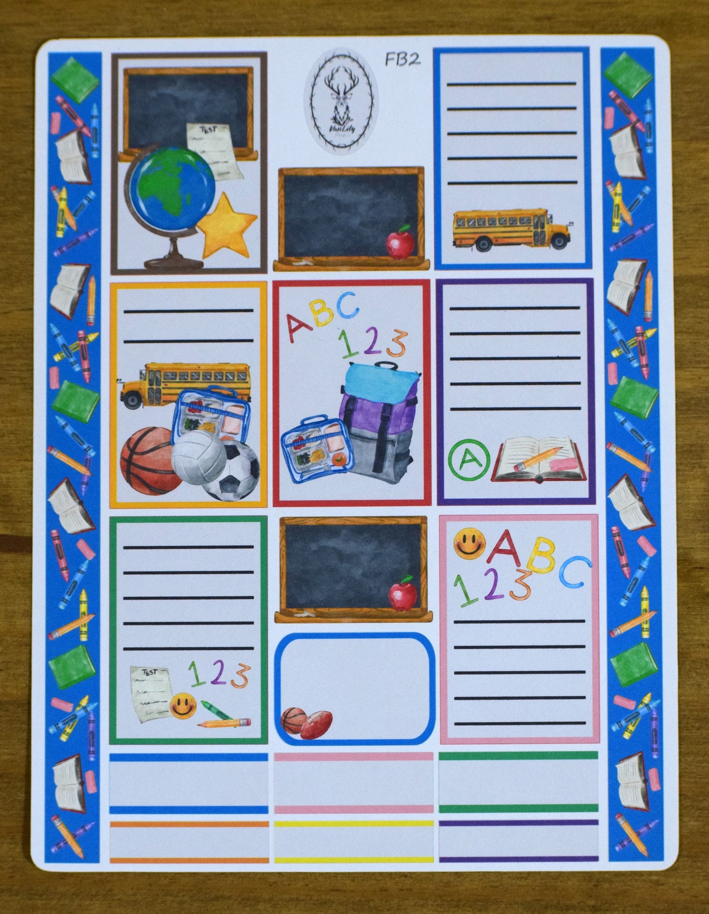 Weekly Planner Sticker Kit, #8 Back to School Kids Theme
