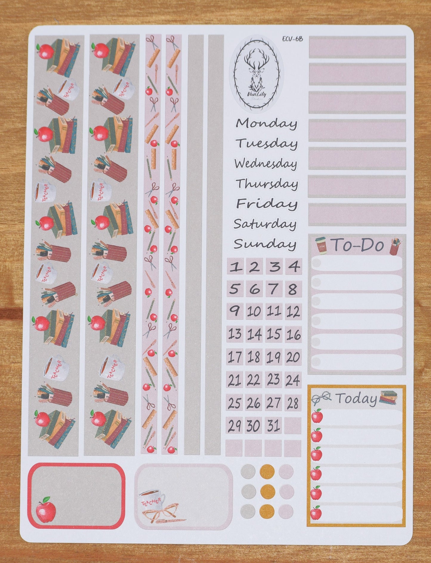 Weekly Planner Sticker Kit, #6 Back to School Teacher