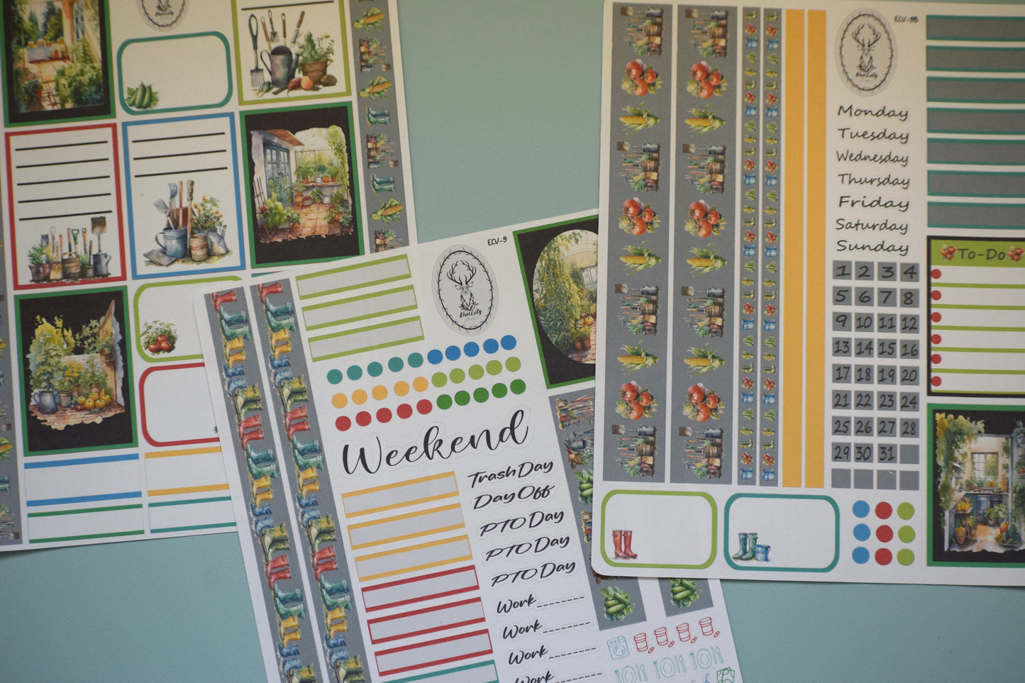 Weekly Planner Sticker Kit, #9 Garden Theme