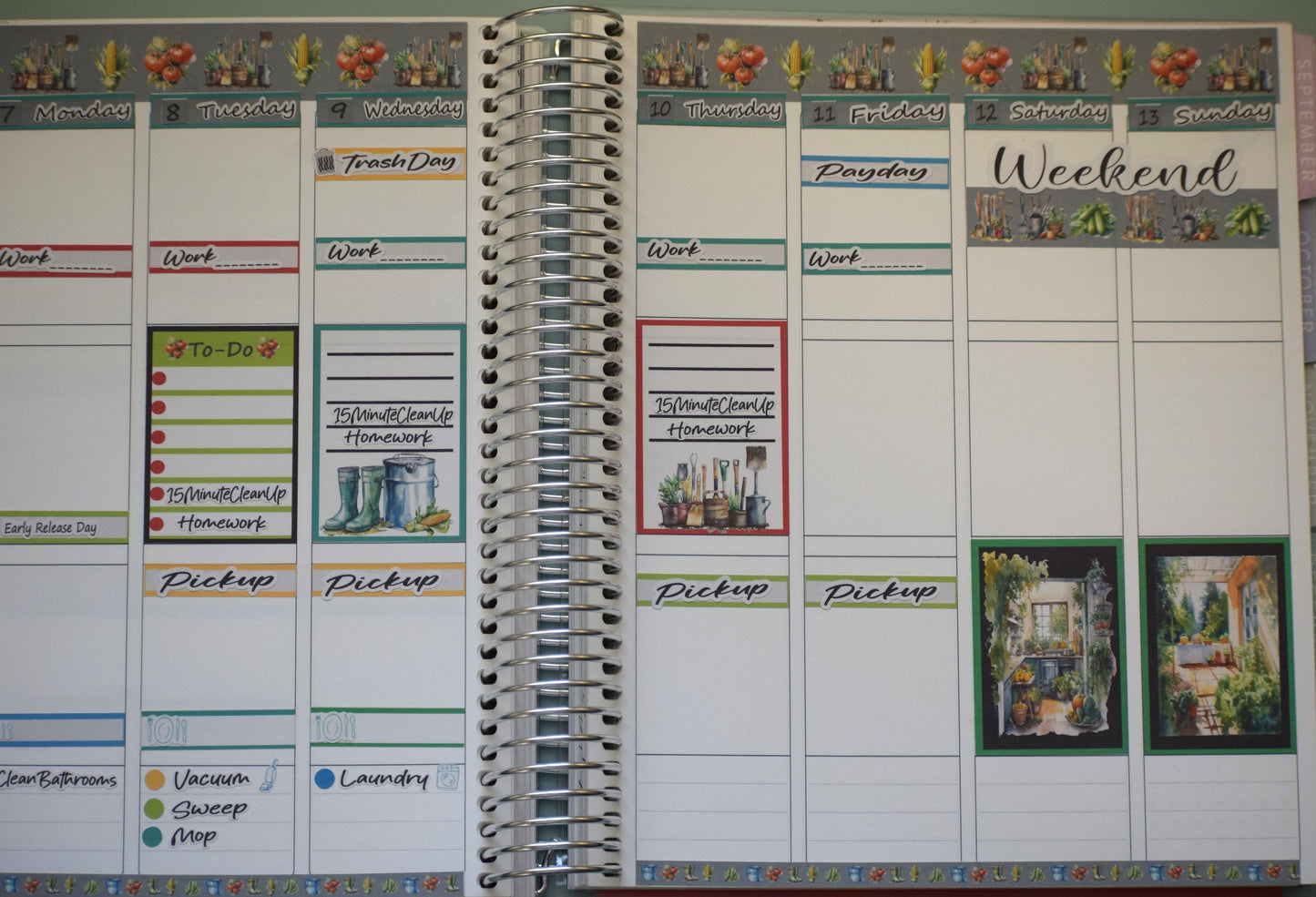 Weekly Planner Sticker Kit, #9 Garden Theme