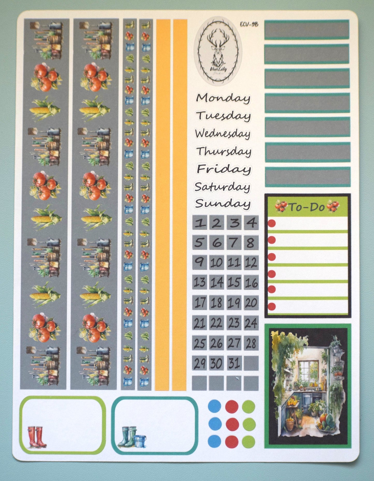 Weekly Planner Sticker Kit, #9 Garden Theme