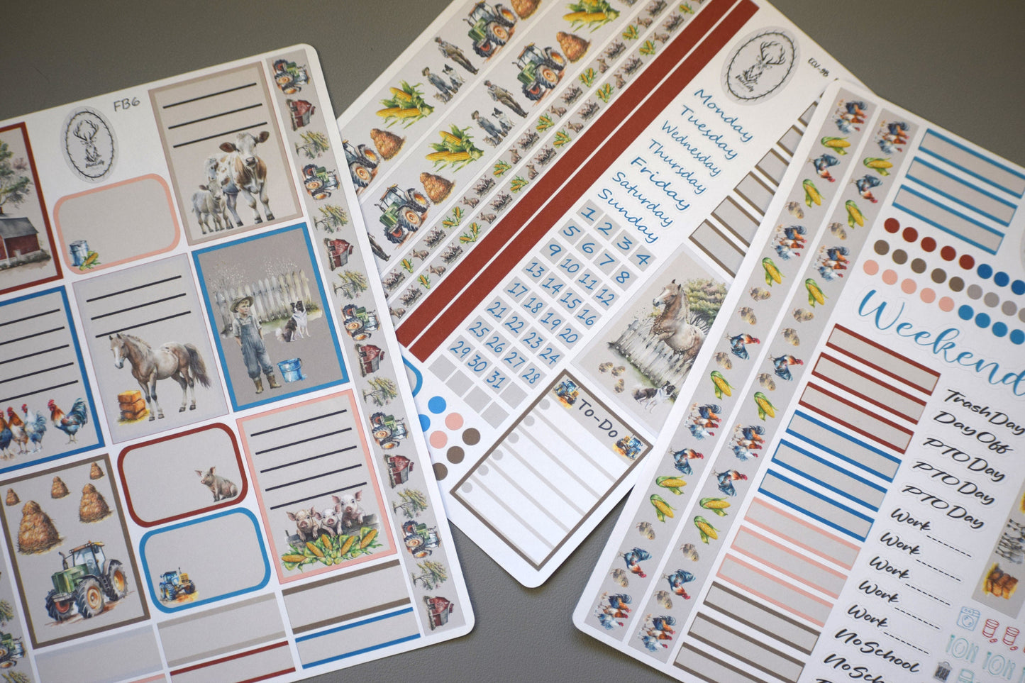 Weekly Planner Sticker Kit #10, Farm Life