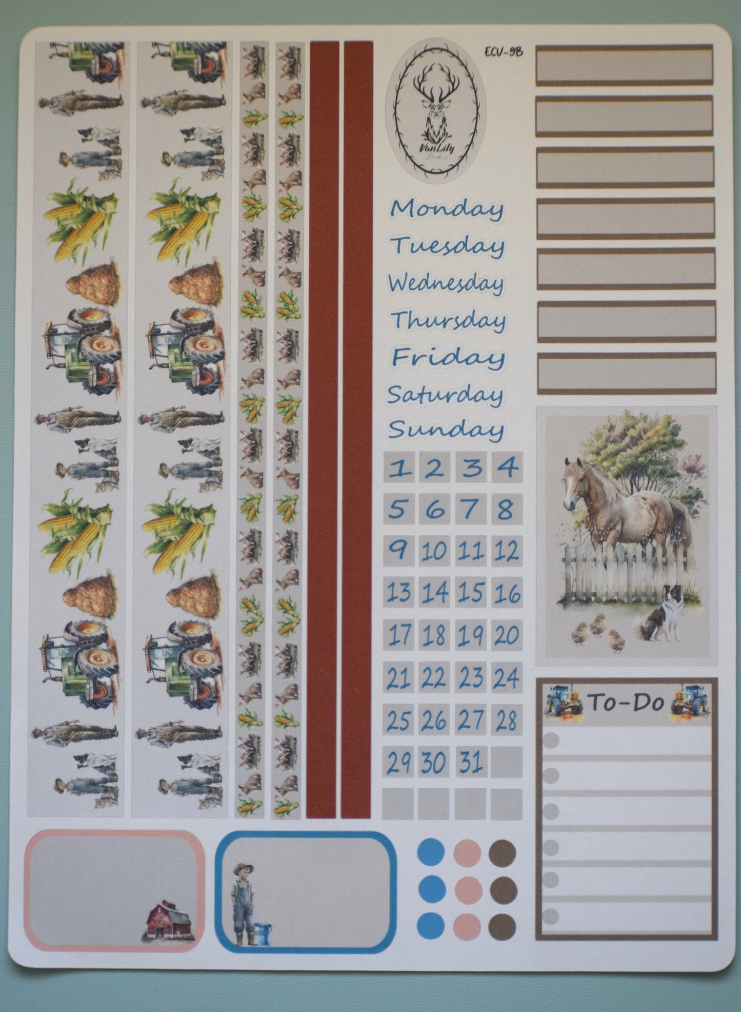 Weekly Planner Sticker Kit #10, Farm Life