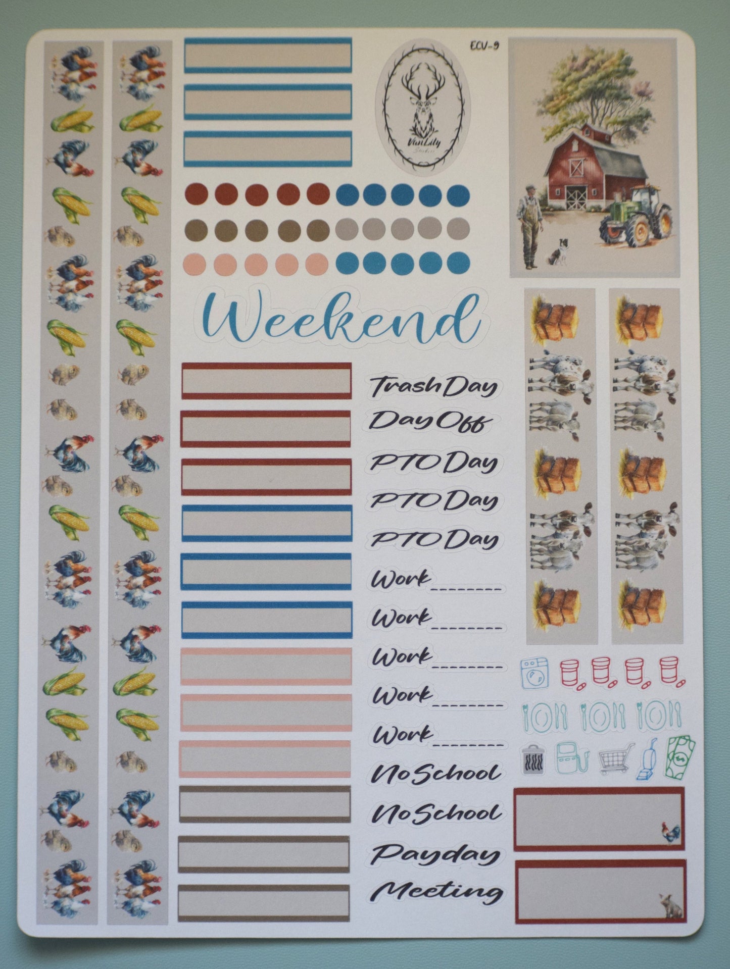 Weekly Planner Sticker Kit #10, Farm Life