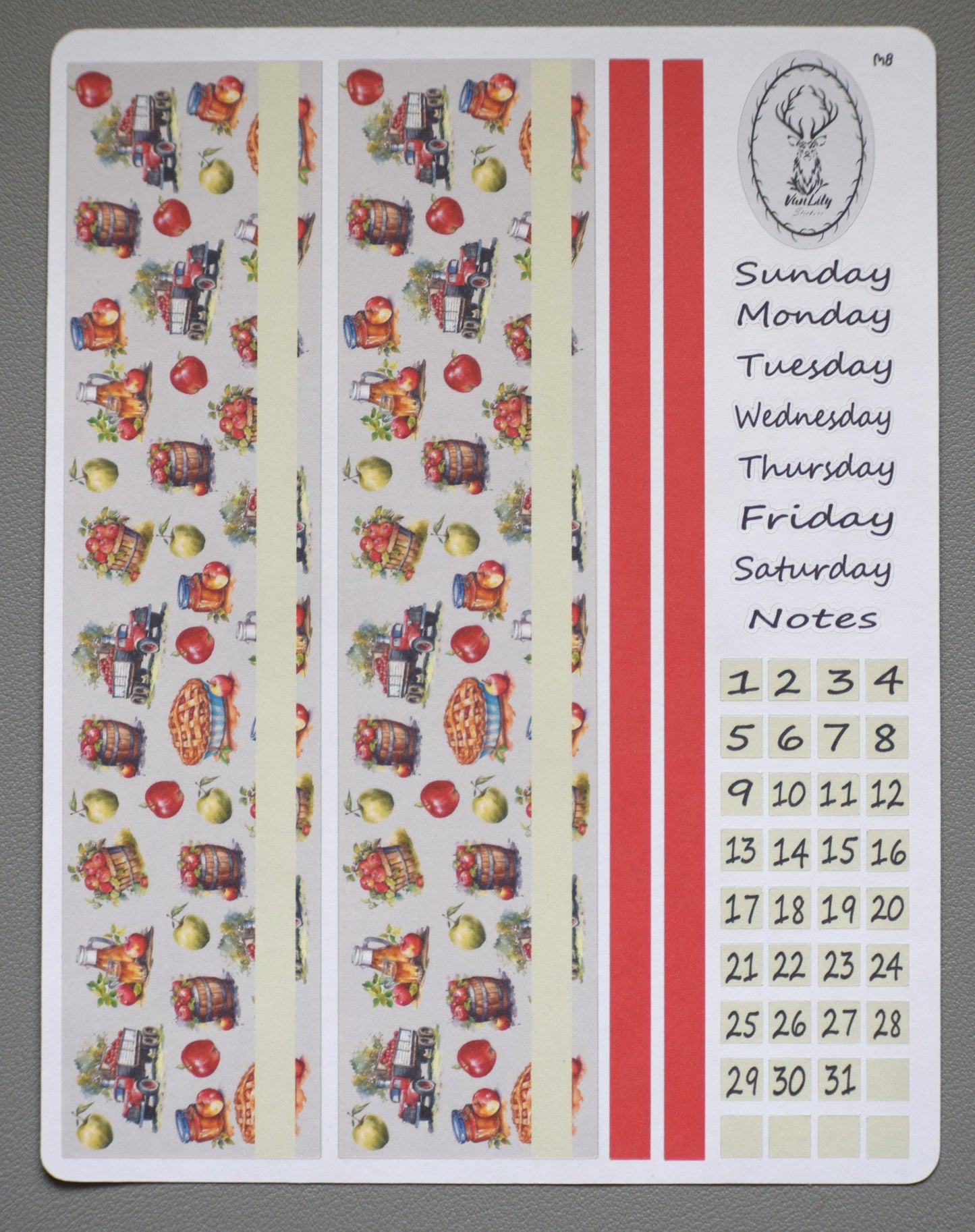 Erin Condren\TBM Monthly Header Sticker Sheet, Apple Picking