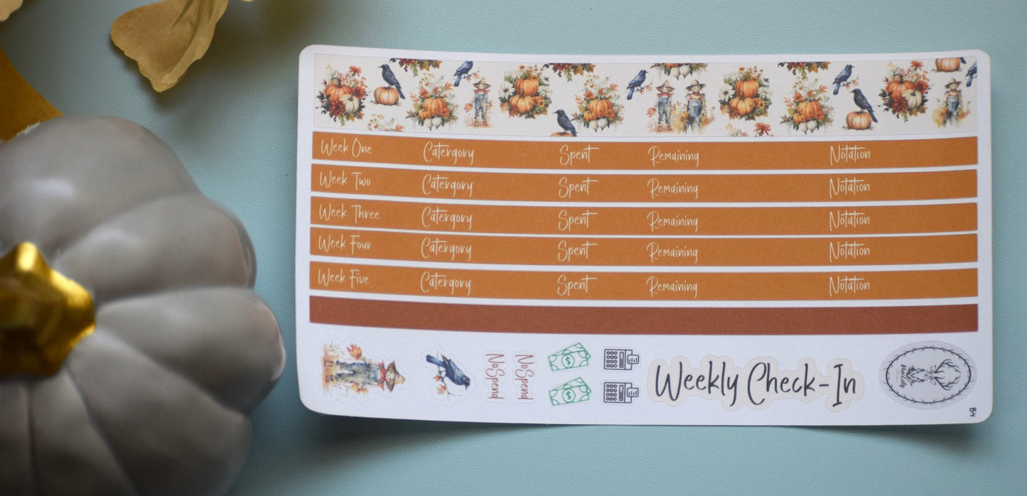 Budget Sticker Kit, Pumpkins and Crows
