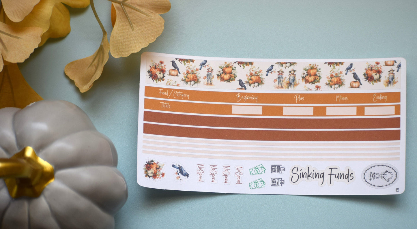 Budget Sticker Kit, Pumpkins and Crows