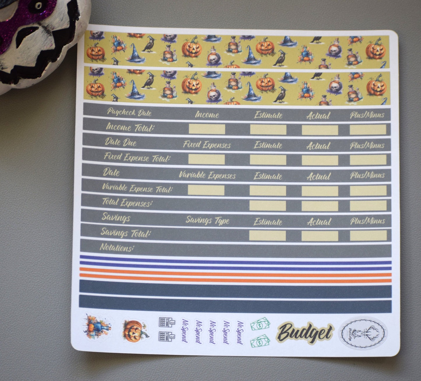 Budget Sticker Kit, Halloween