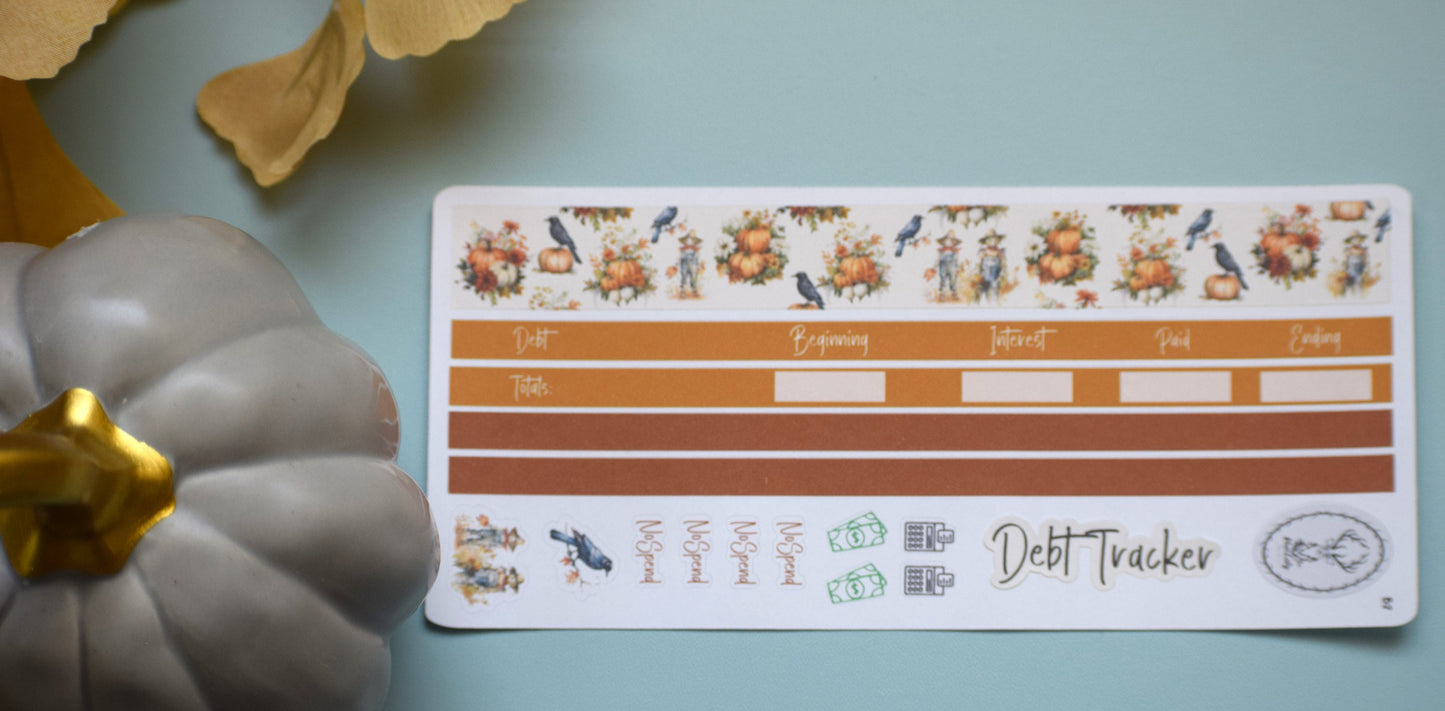 Budget Sticker Kit, Pumpkins and Crows
