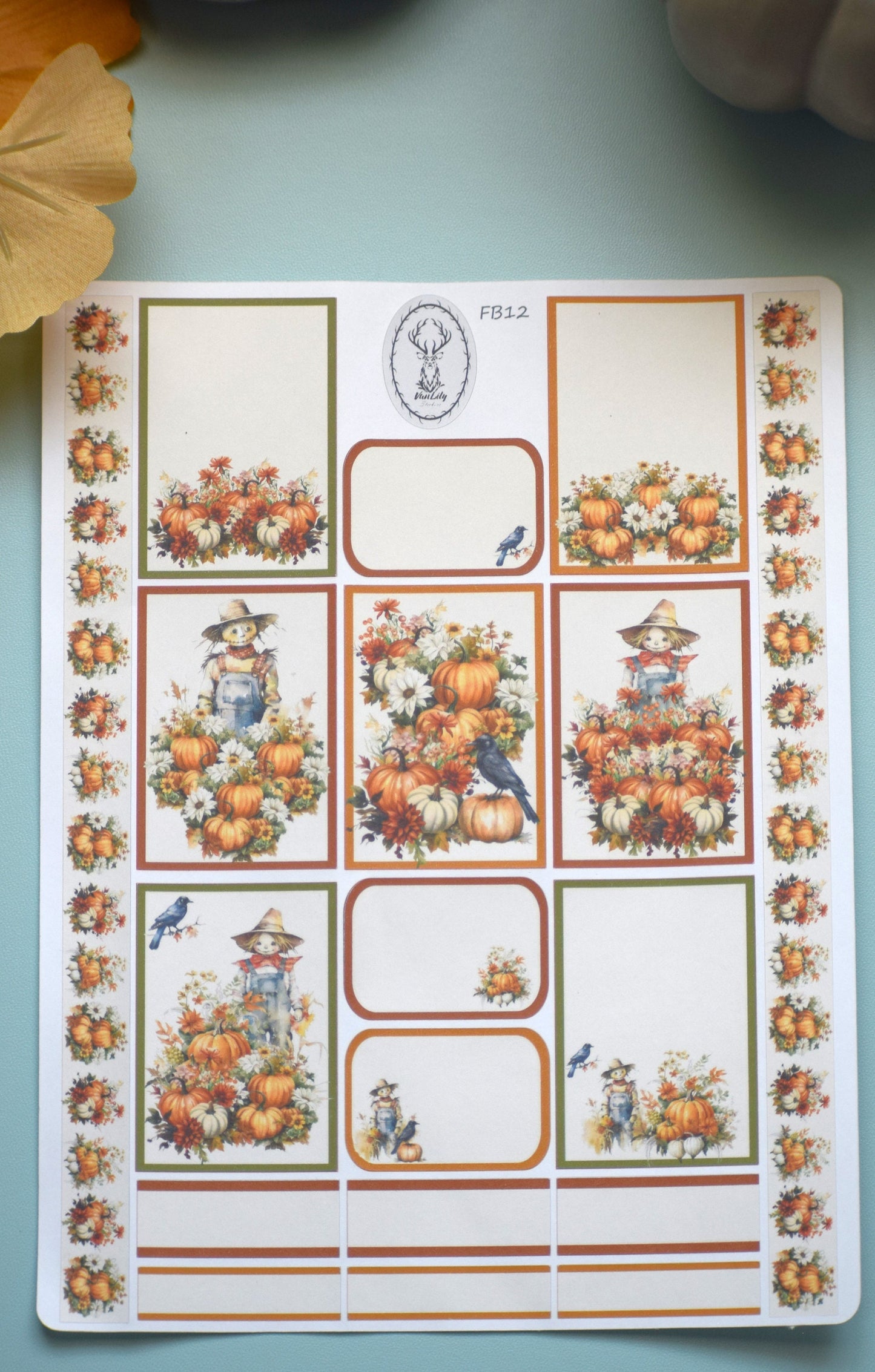 Weekly Planner Sticker Kit #12, Pumpkins and Crows