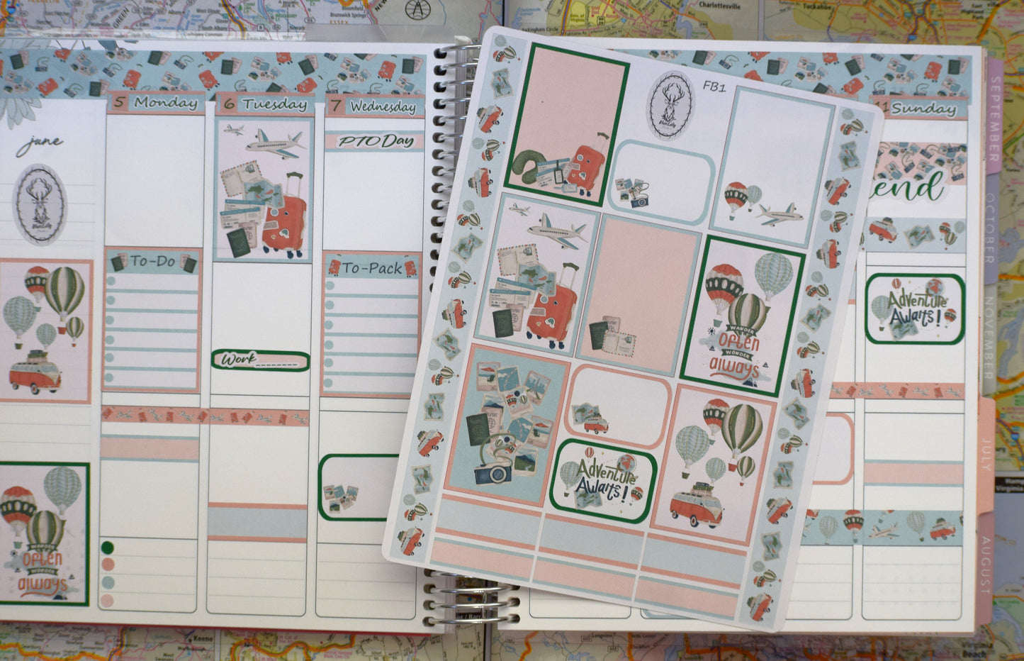 Weekly Planner Sticker Kit, #5 Travel