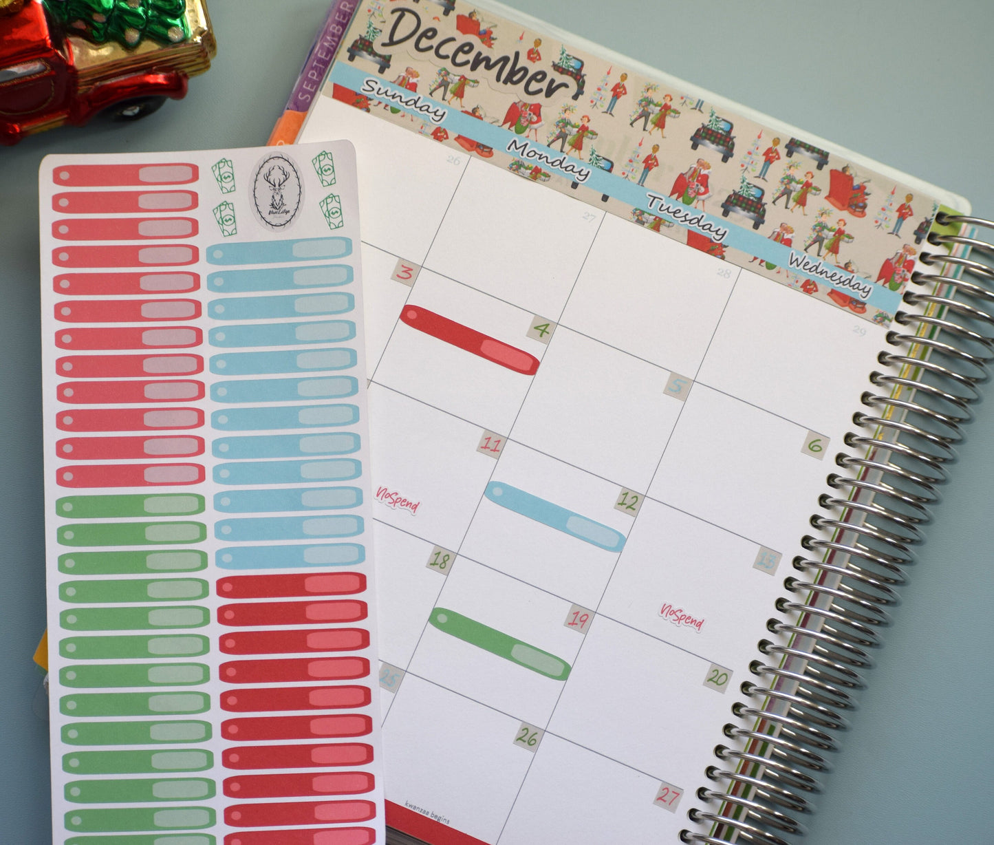 Budget Sticker Kit, Retro Christmas