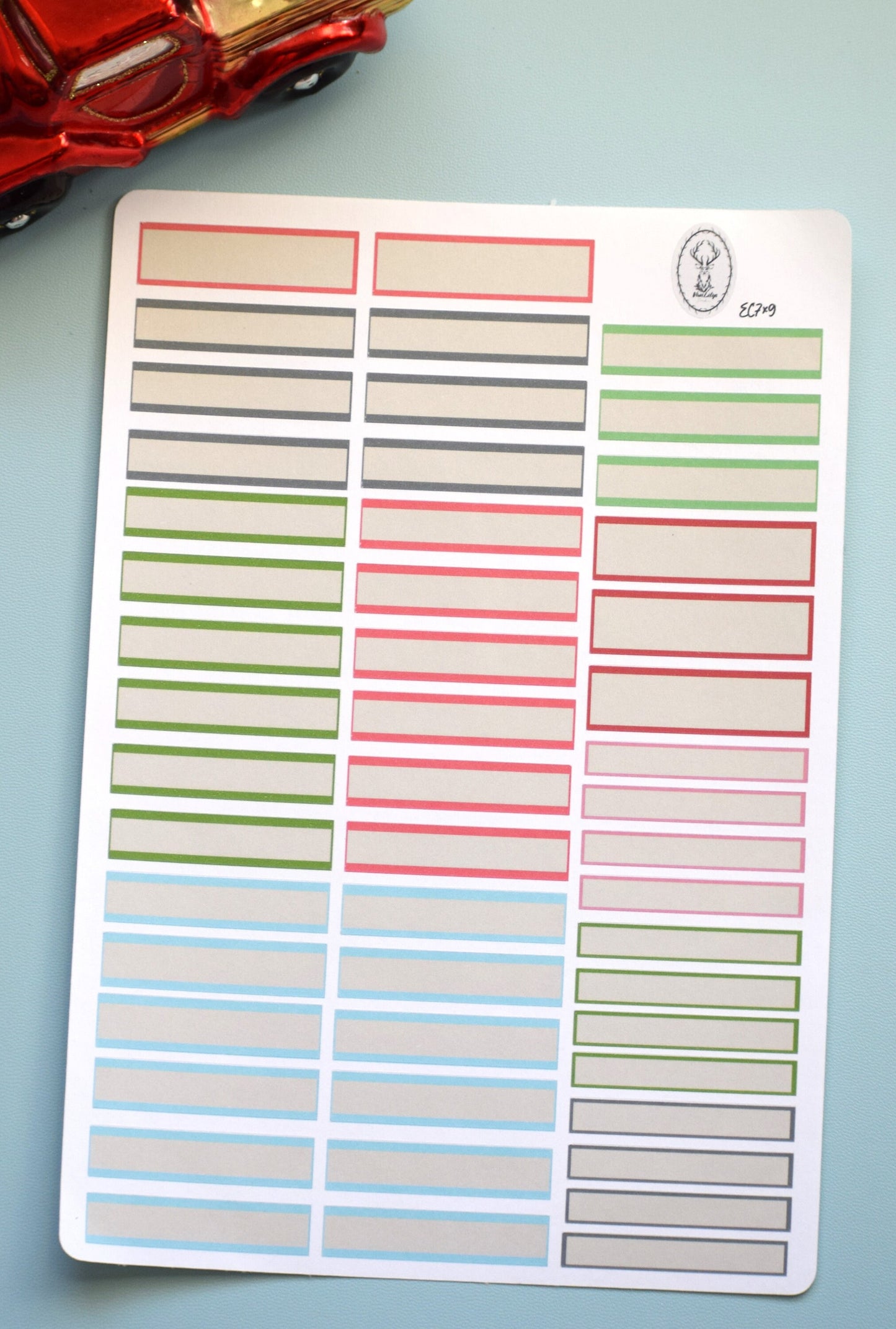 Month Labels Planner Sticker Sheet For Monthly Spread, Retro Christmas Color Way