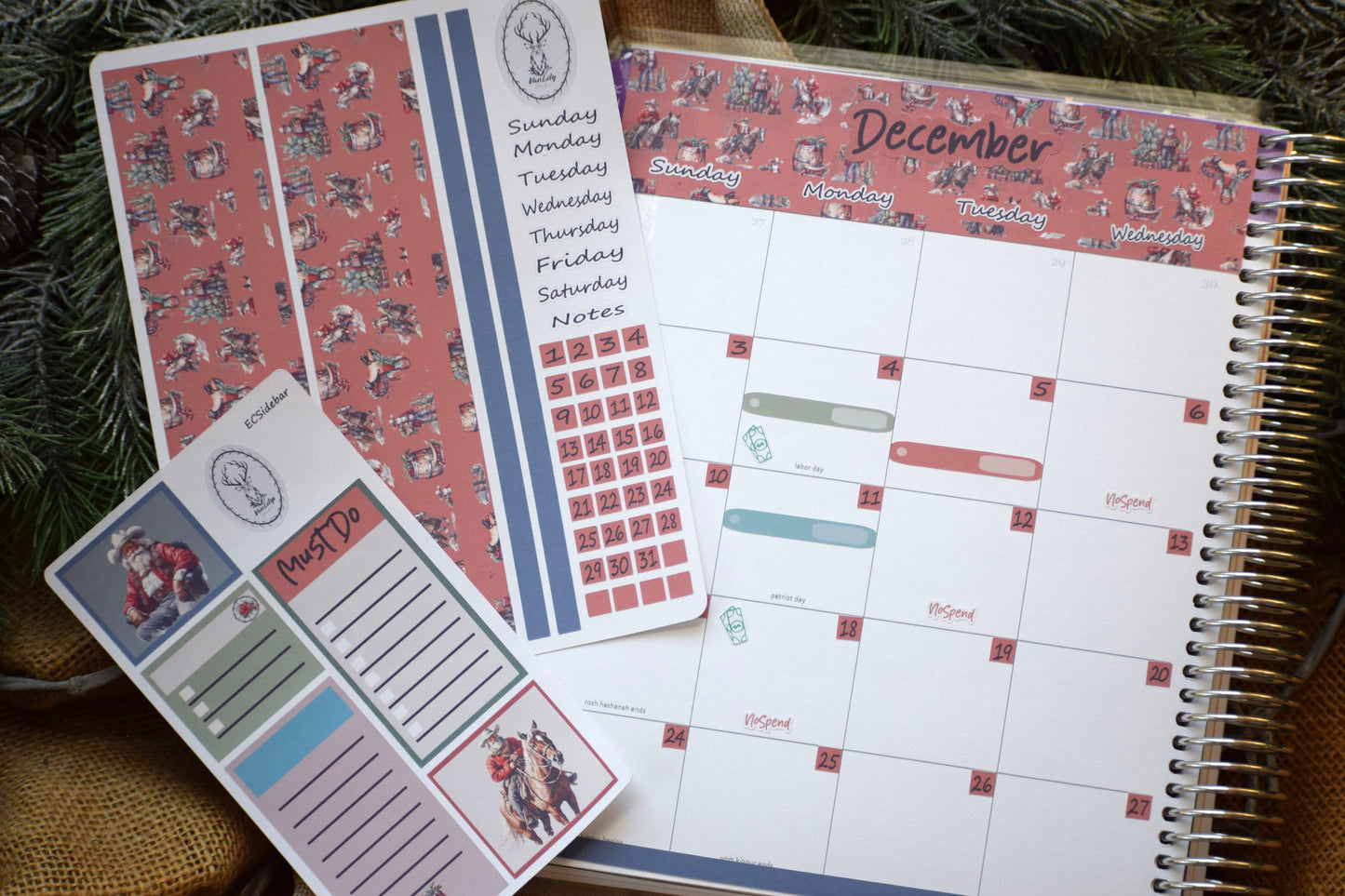 Budget Sticker Kit, Western Santa