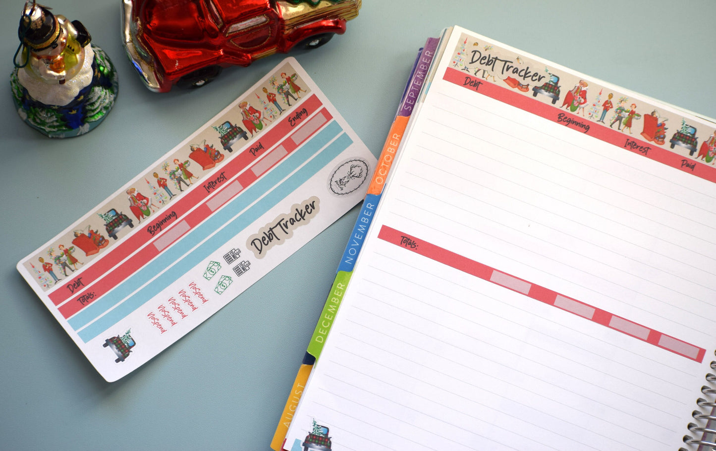 Budget Sticker Kit, Retro Christmas