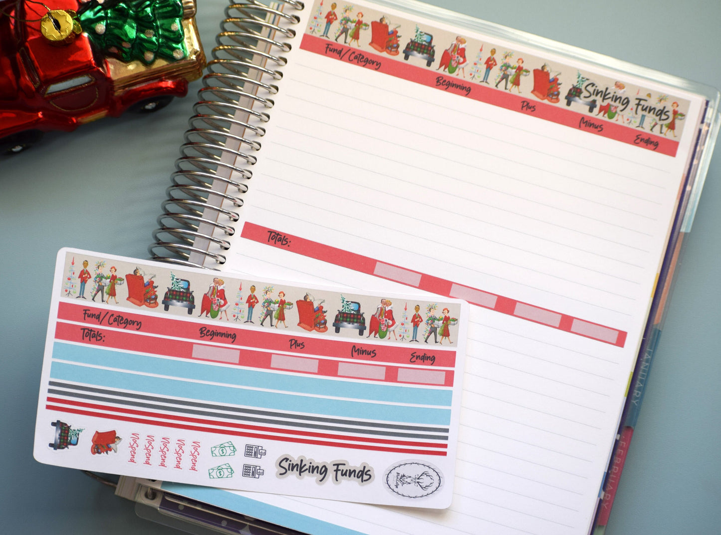 Budget Sticker Kit, Retro Christmas