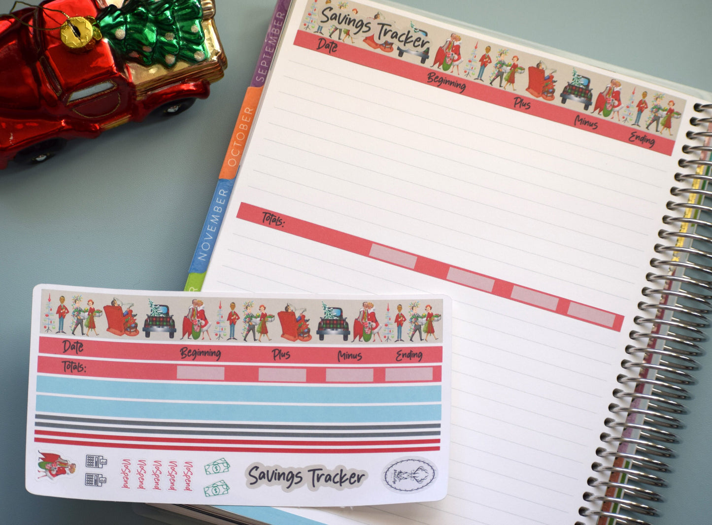 Budget Sticker Kit, Retro Christmas