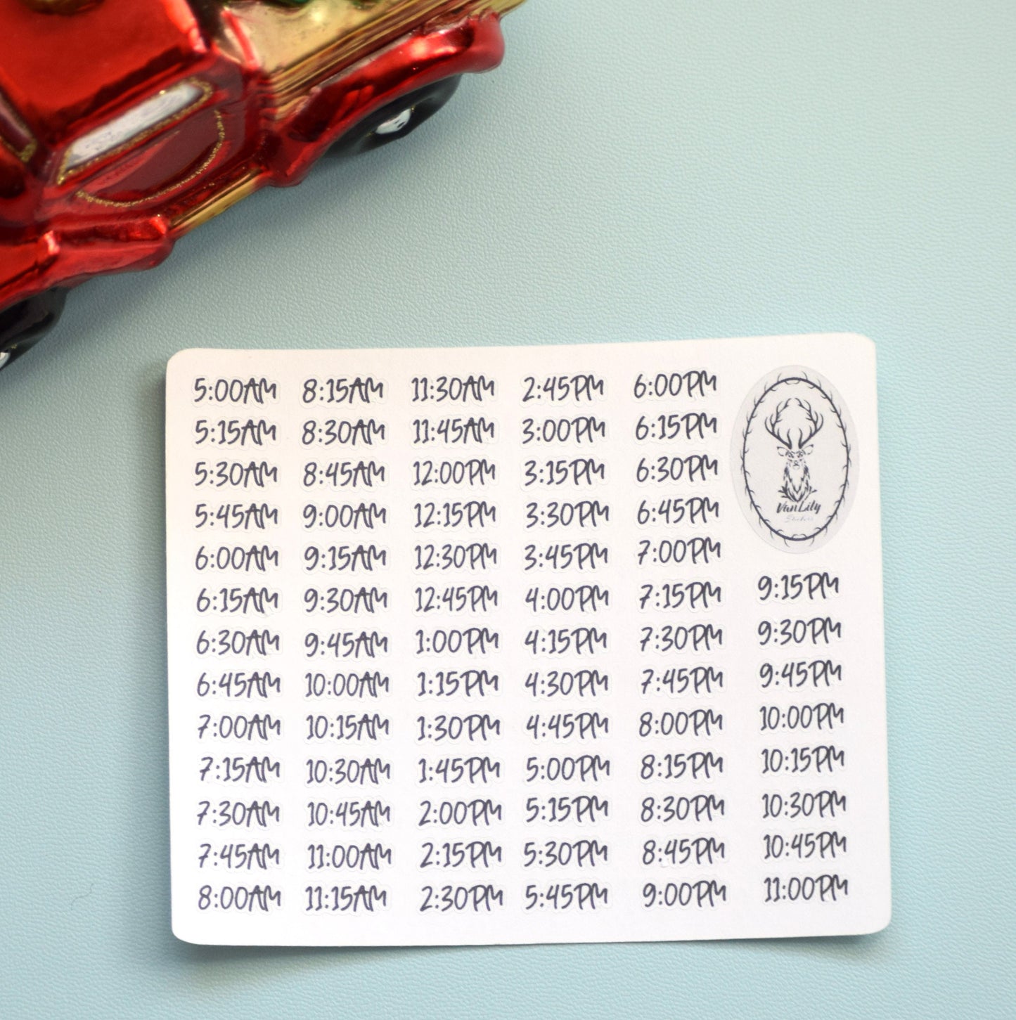 Plum Paper 7x9 Hourly Weekly Planner Sticker Kit #15, Retro Christmas