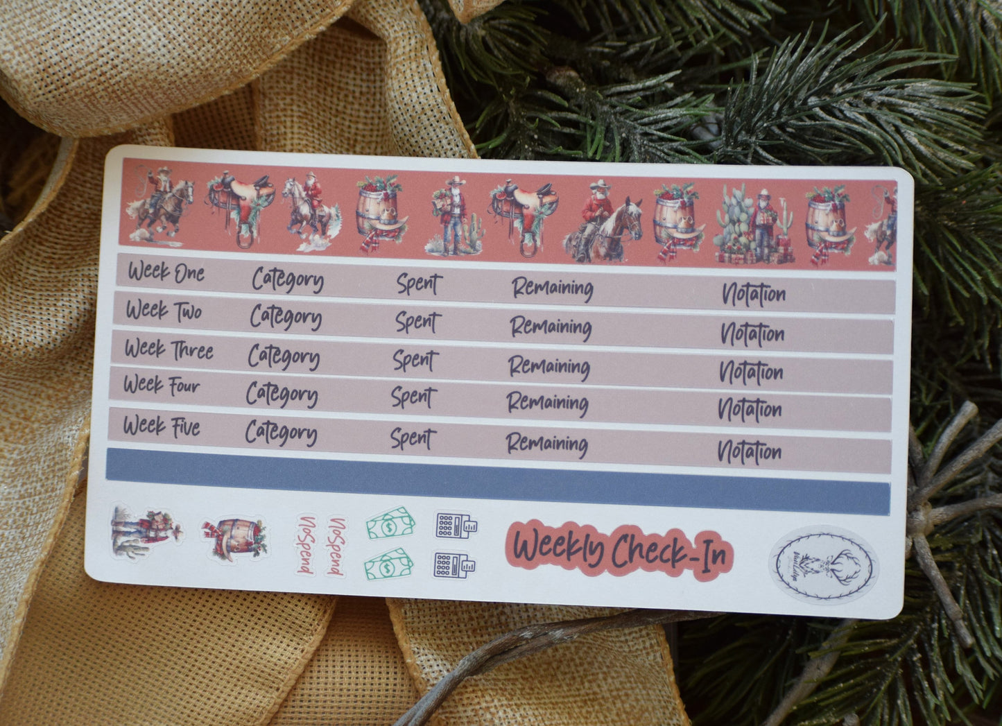 Budget Sticker Kit, Western Santa