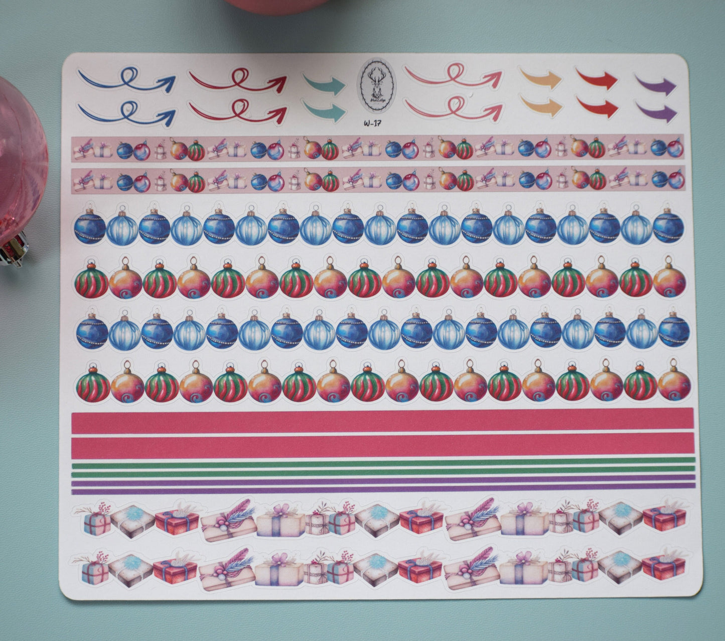 Washi Planner Sticker Sheet, Baubles Baubles Baubles #17