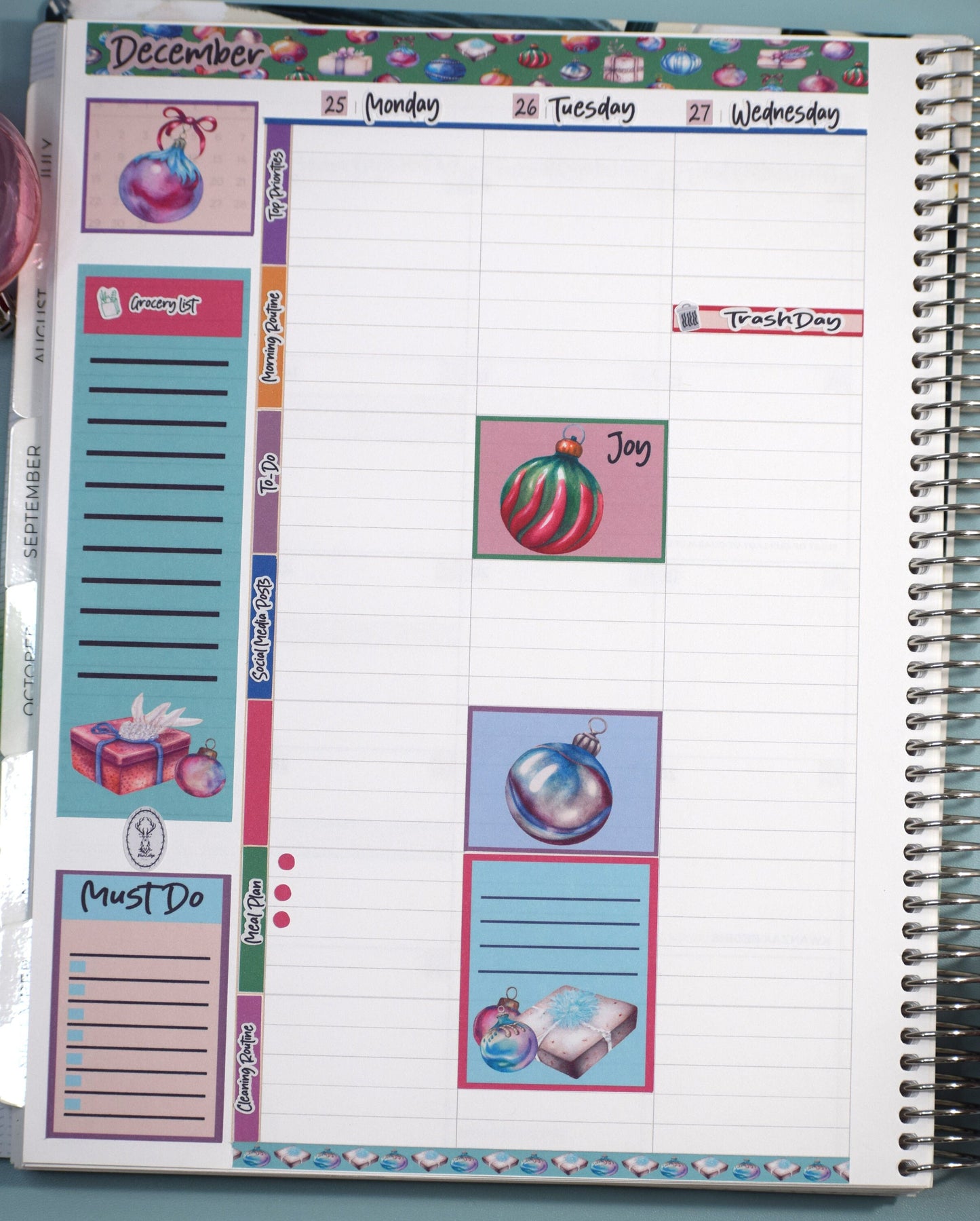 Plum Paper 8.5x11 ME, Weekly Planner Sticker Kit #17, Baubles Baubles Baubles