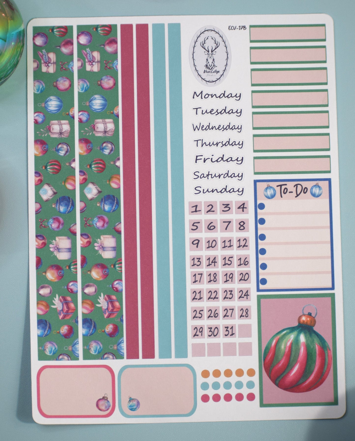 Weekly Planner Sticker Kit #17, Baubles Baubles Baubles