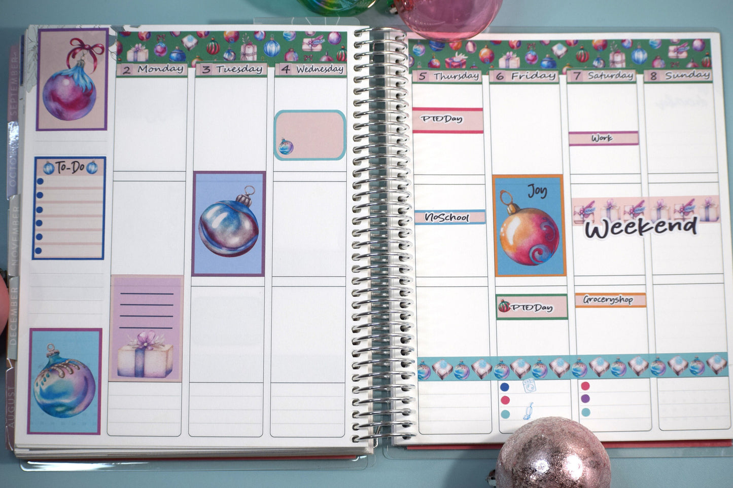 Weekly Planner Sticker Kit #17, Baubles Baubles Baubles