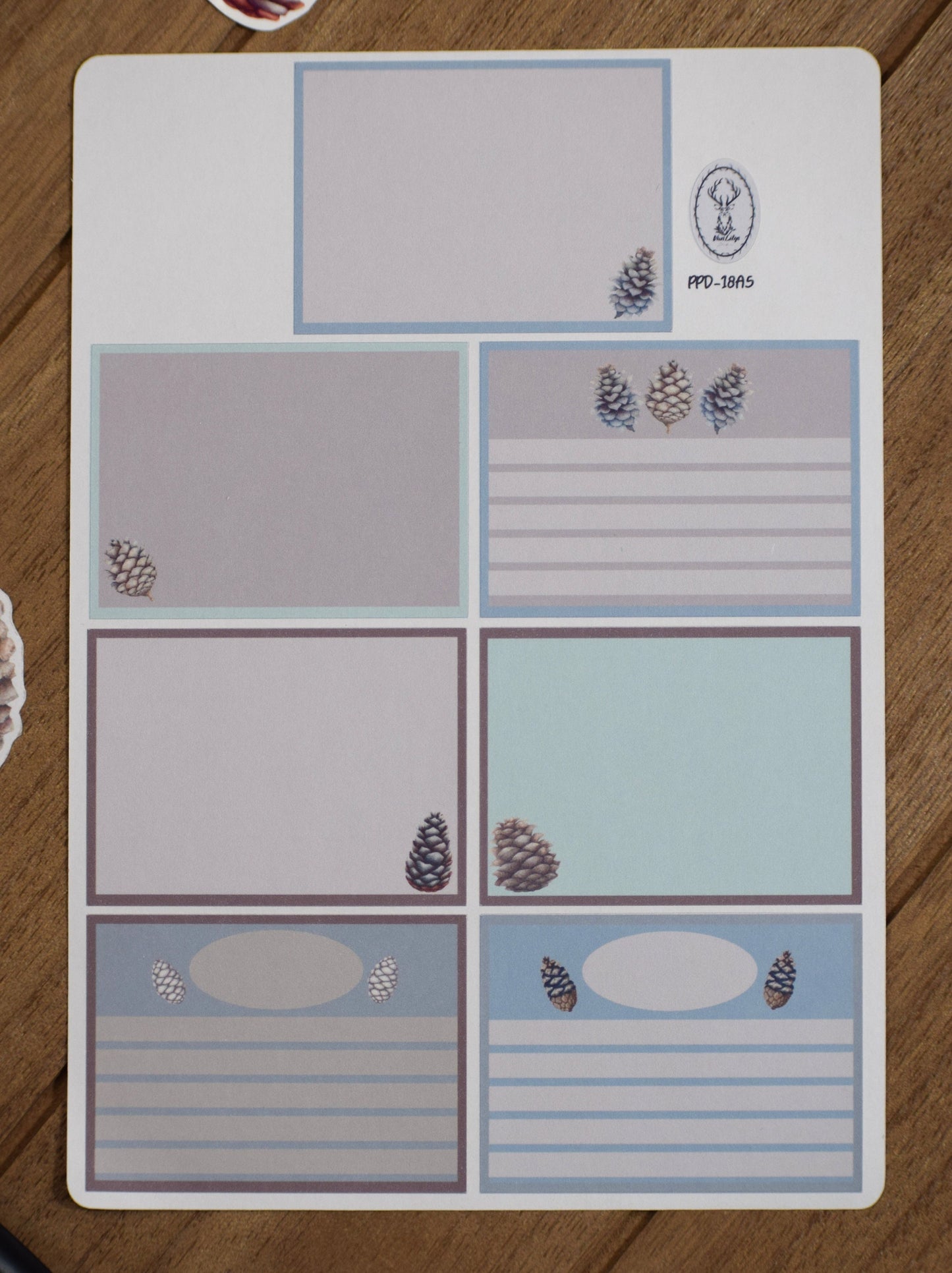 Plum Paper A5 Daily Weekly Planner Sticker Kit #18, Winter of Pinecones