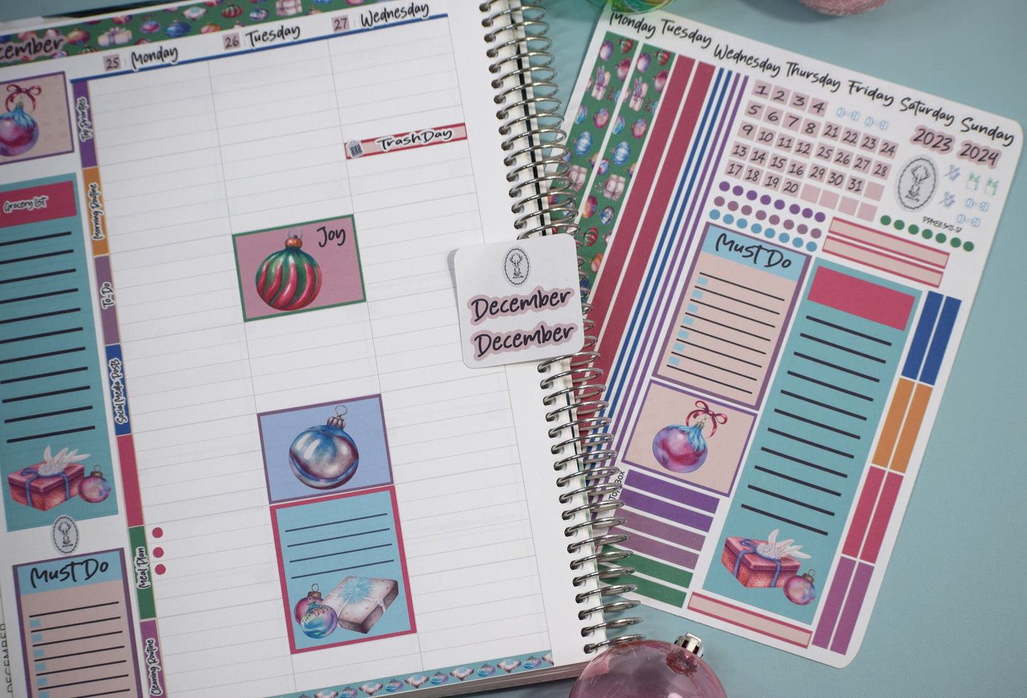 Plum Paper 8.5x11 ME, Weekly Planner Sticker Kit #17, Baubles Baubles Baubles