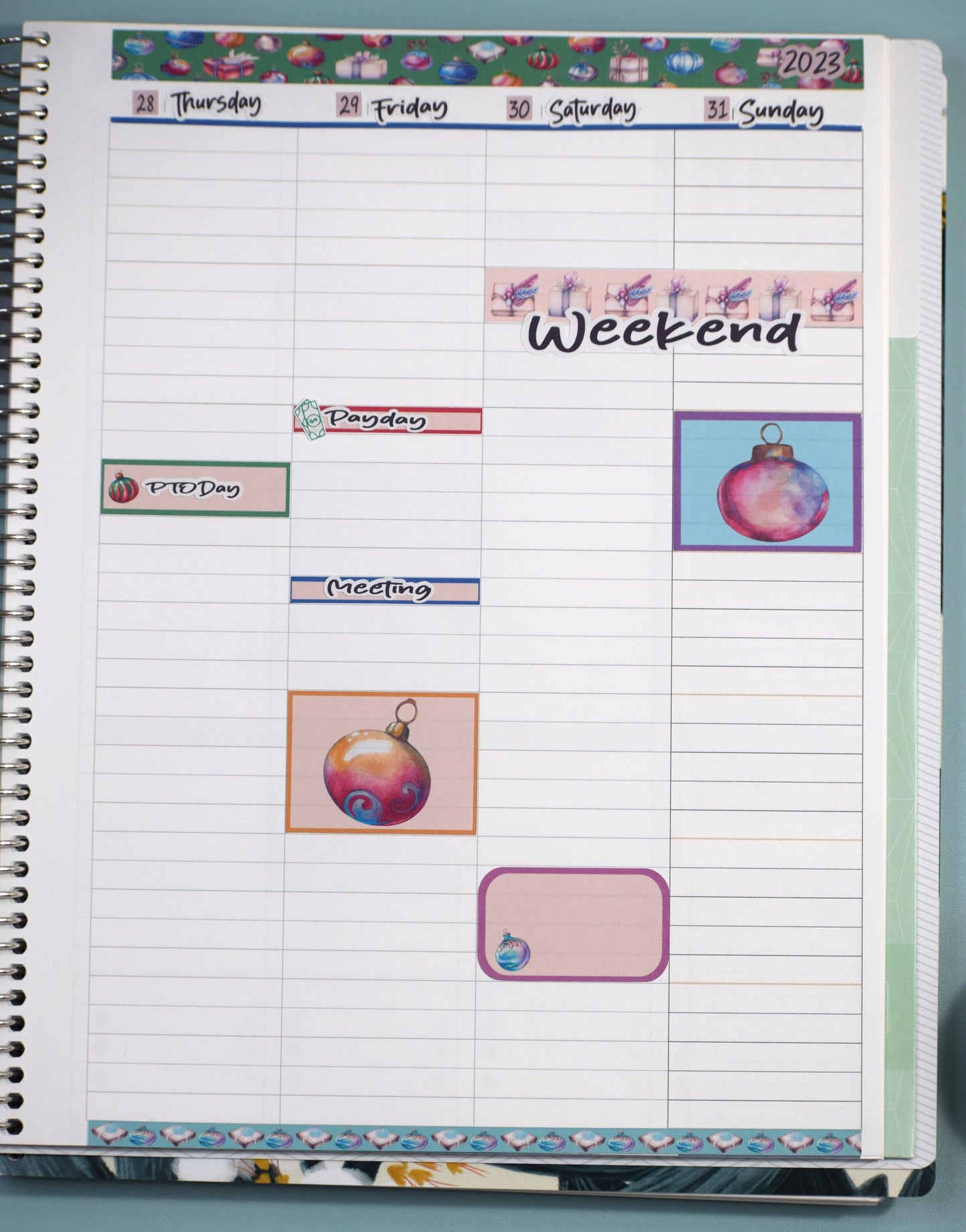 Plum Paper 8.5x11 ME, Weekly Planner Sticker Kit #17, Baubles Baubles Baubles
