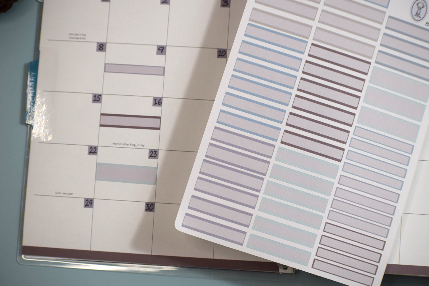 Month Labels Planner Sticker Sheet For Monthly Spread, Winter of Pinecones Color Way