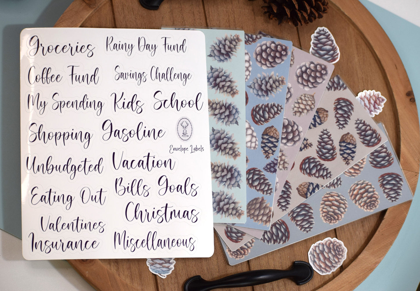 Ultimate Budget Sticker Kit, For the Erin Condren 7x9 and 8.5x11 Monthly Planners, Winter of Pinecones