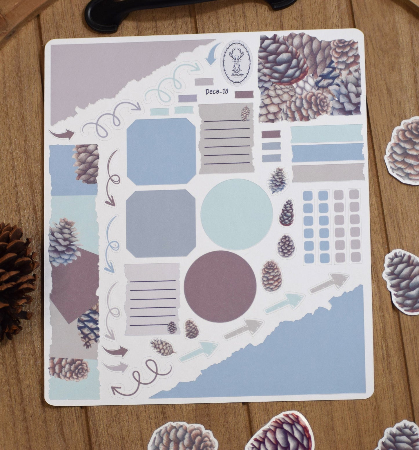 Journal Deco Sticker Kit #18 Winter of Pinecones