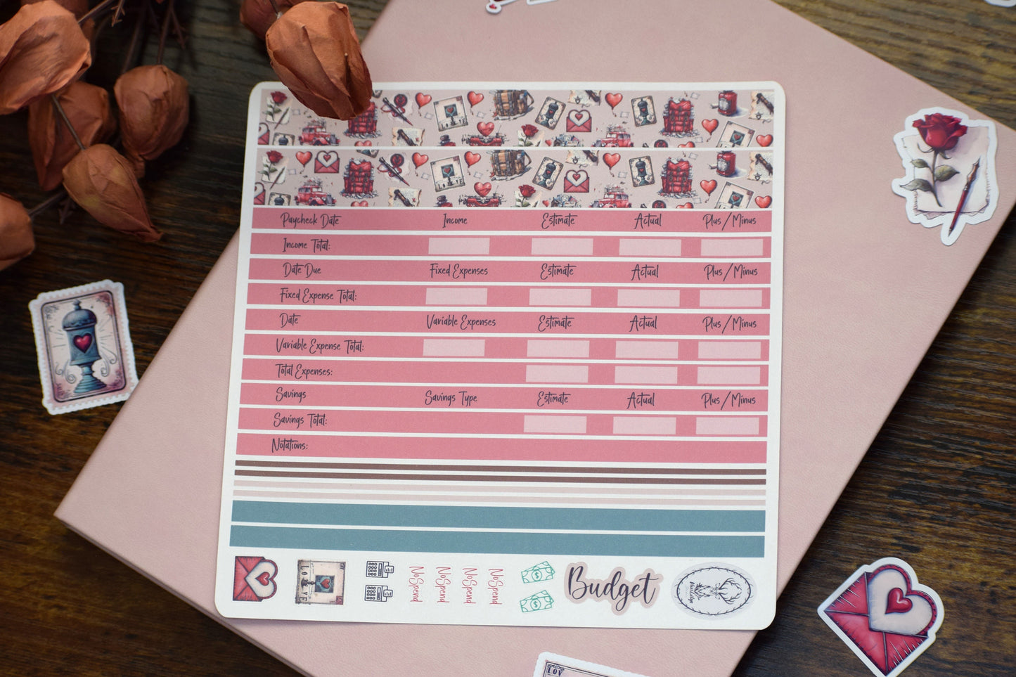 Budget Sticker Kit, Traveling Love Letter