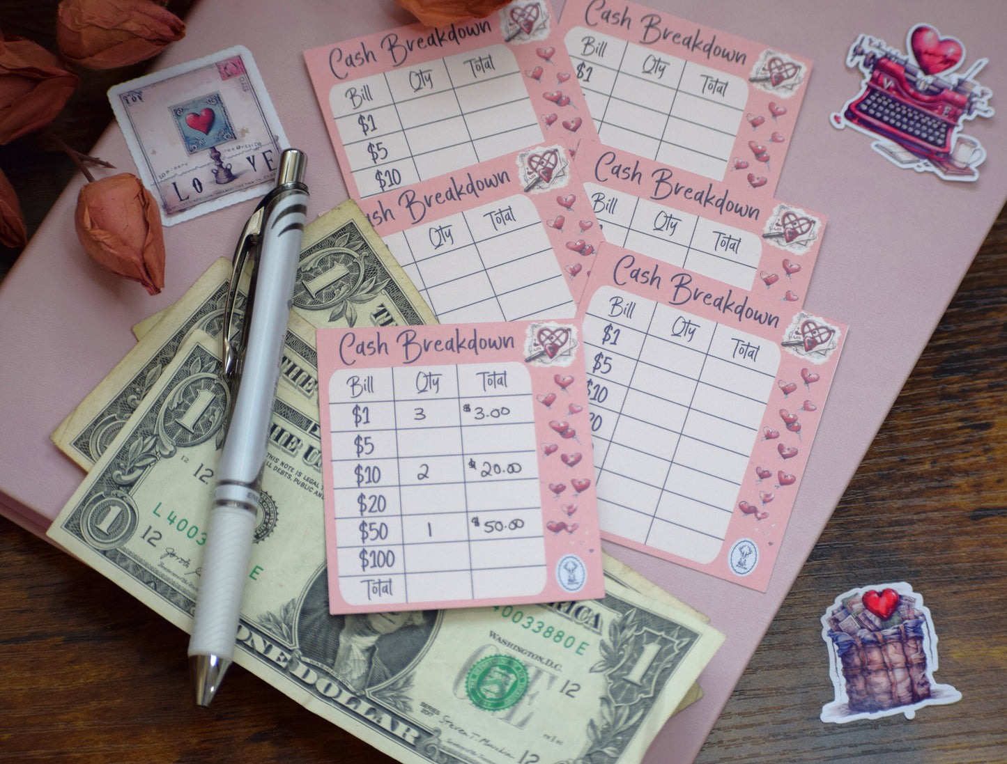 Budget Kit Add-On for the Erin Condren 7x9 and 8.5x11 Monthly Planners, Traveling Love Letter #19