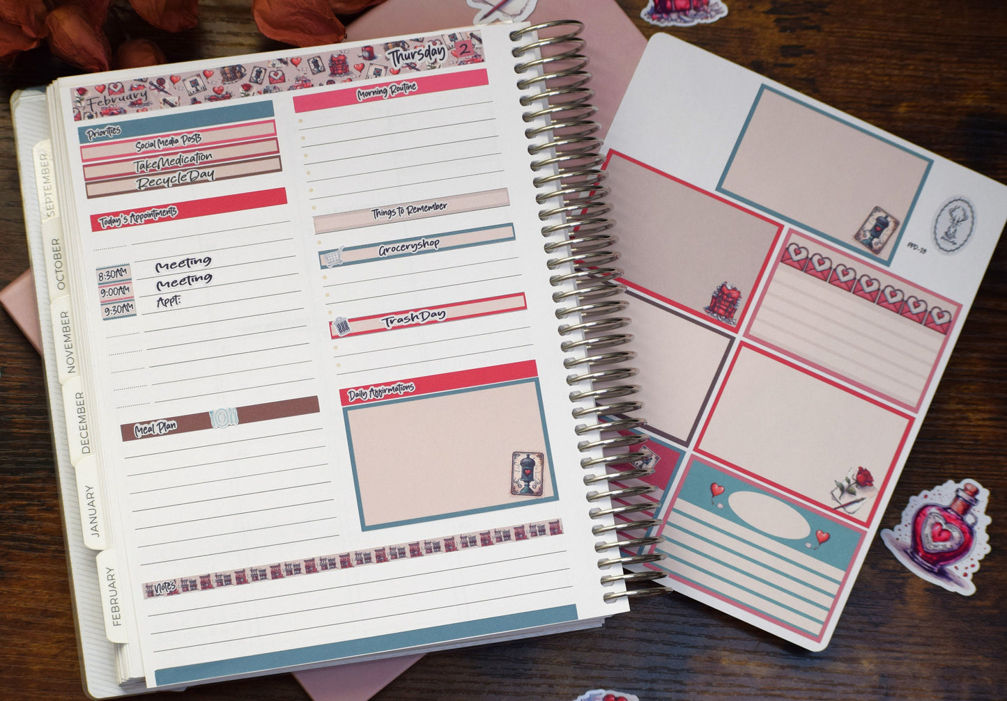 Plum Paper 7x9 Daily Weekly Planner Sticker Kit #19, Traveling Love Letter