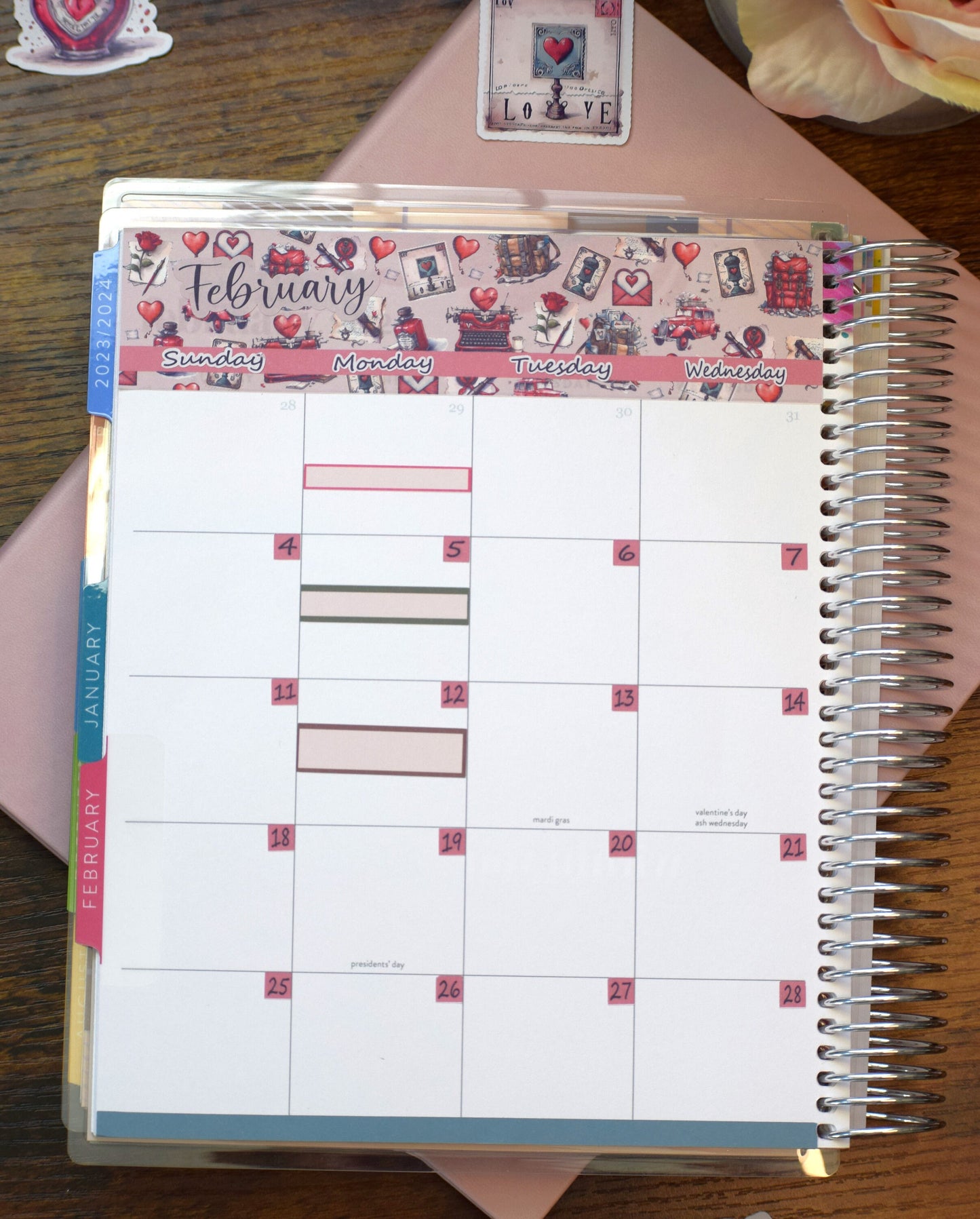 Month Labels Planner Sticker Sheet For Monthly Spread, Traveling Love Letter Colorway