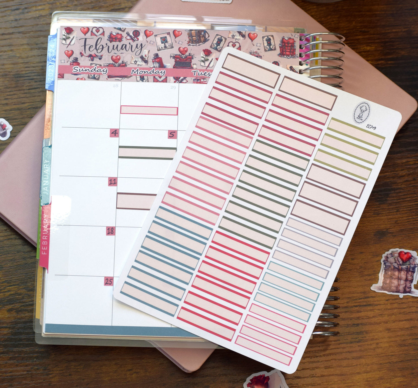 Month Labels Planner Sticker Sheet For Monthly Spread, Traveling Love Letter Colorway