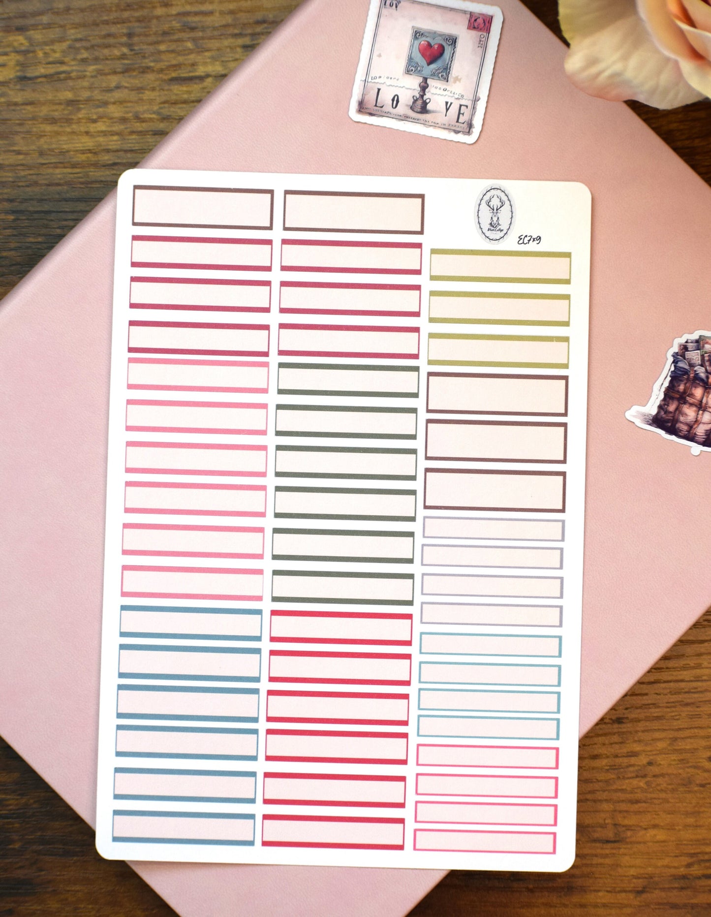Month Labels Planner Sticker Sheet For Monthly Spread, Traveling Love Letter Colorway